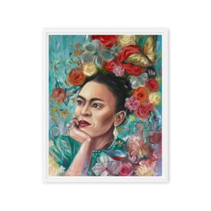 Floral Muse Inspired Portrait- Vibrant Feminine Wall Art / Framed Canvas