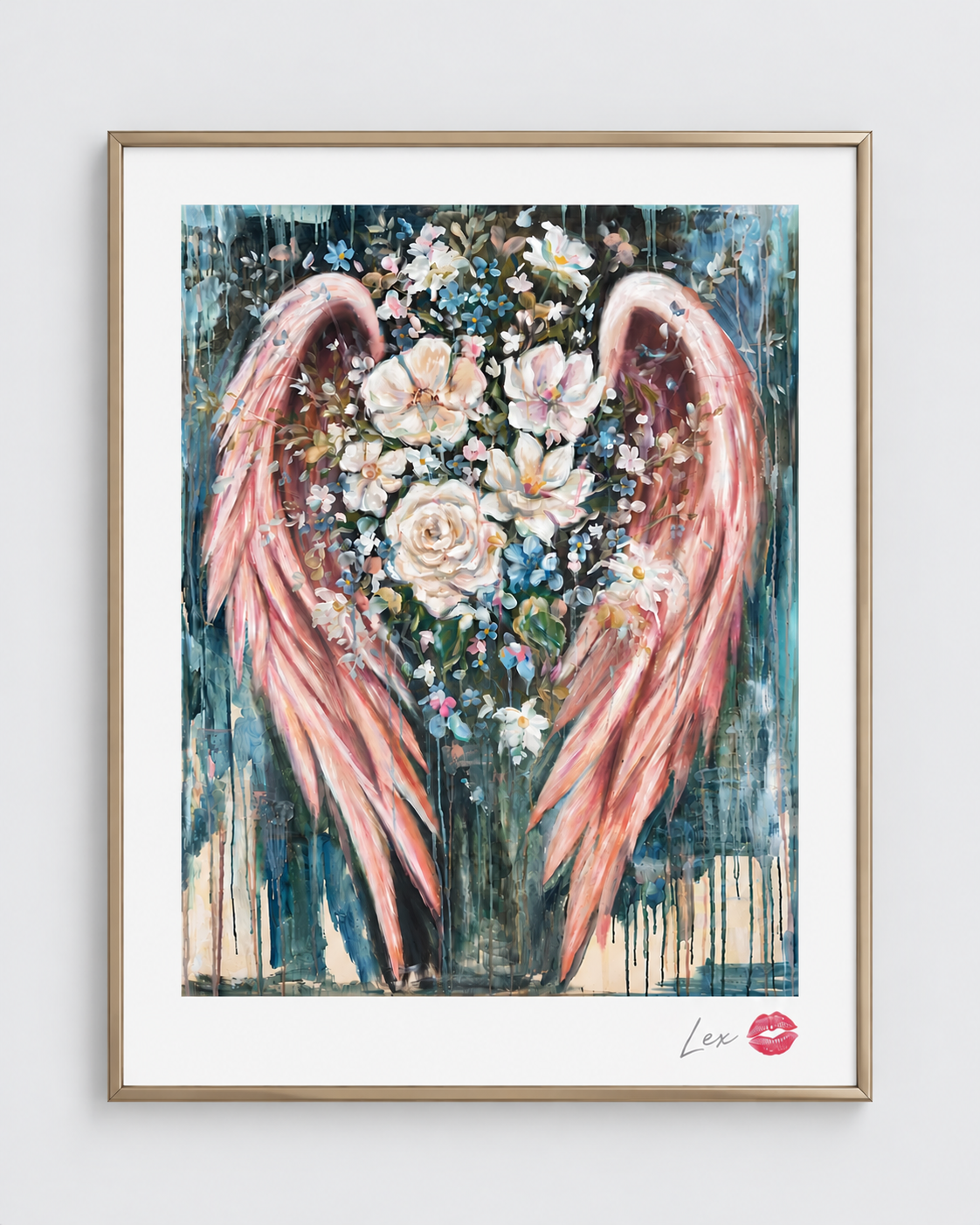 Alas de flores en acuarela romántica