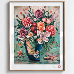 Floral Elegance in Blue / Exclusive, Signed and Kissed Limited Edition Print