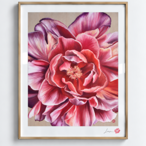 Lipstick Painted Peony / Exclusive, Signed and Kissed Limited Edition Print