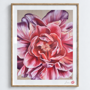 Lipstick Painted Peony / Exclusive, Signed and Kissed Limited Edition Print