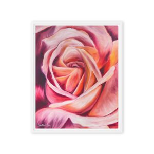 Lipstick Painted Rose / Framed Canvas