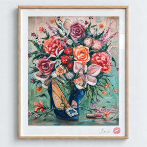 Floral Elegance in Blue / Exclusive, Signed and Kissed Limited Edition Print