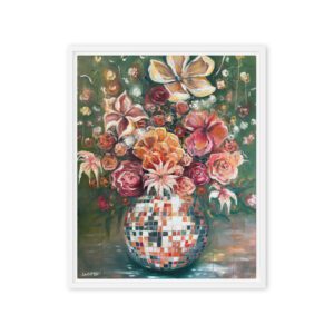Always Something To Celebrate – Floral Bouquet Wall Art Print, Bold Botanical / Framed Canvas