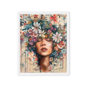Floral Reverie – Feminine Wall Art Print, Dreamy Botanical / Framed Canvas