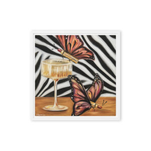 Lipstick Butterfly Besties – Chic Feminine Wall Art / Framed Canvas