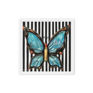 Feeling French Lipstick Butterfly – Chic Parisian Wall Art / Framed Canvas