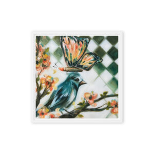 Songbird Lipstick Butterfly – Colorful Feminine Wall Art / Framed Canvas