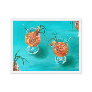 Cheers, Honey - Eclectic Cocktail Wall Art / Framed Canvas