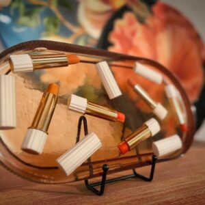 Vintage White Case Estée Lauder Lipstick Time Capsule – Amber Glass