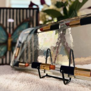 Vintage & Modern Lipstick Resin Art Tray